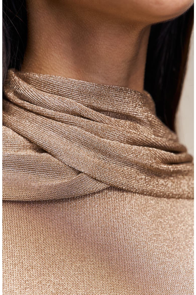 Serelina Scarf Dress, Alternate, color, Champagne