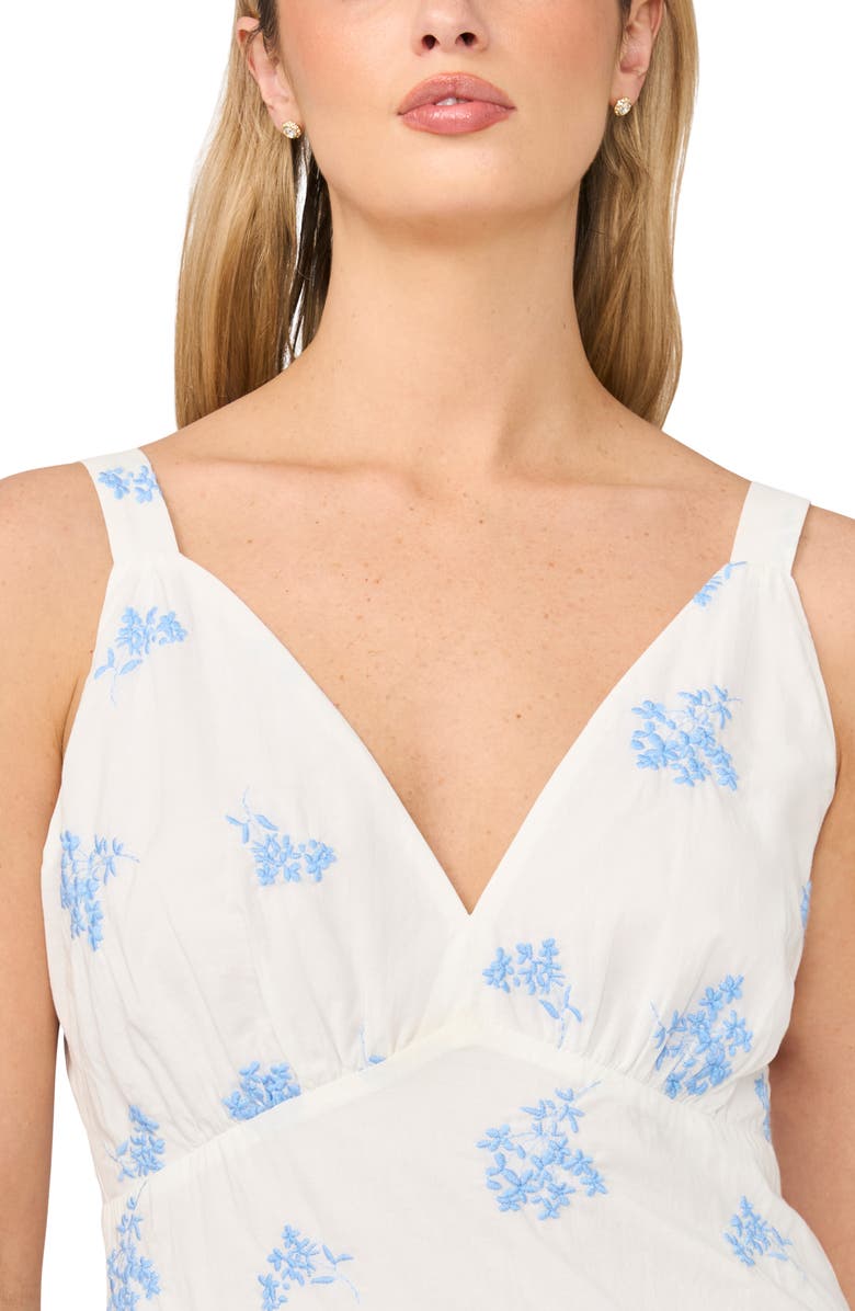 Halogen<sup>®</sup> Plunge Neck A-Line Maxi Dress, Alternate, color, White/ Airy Blue