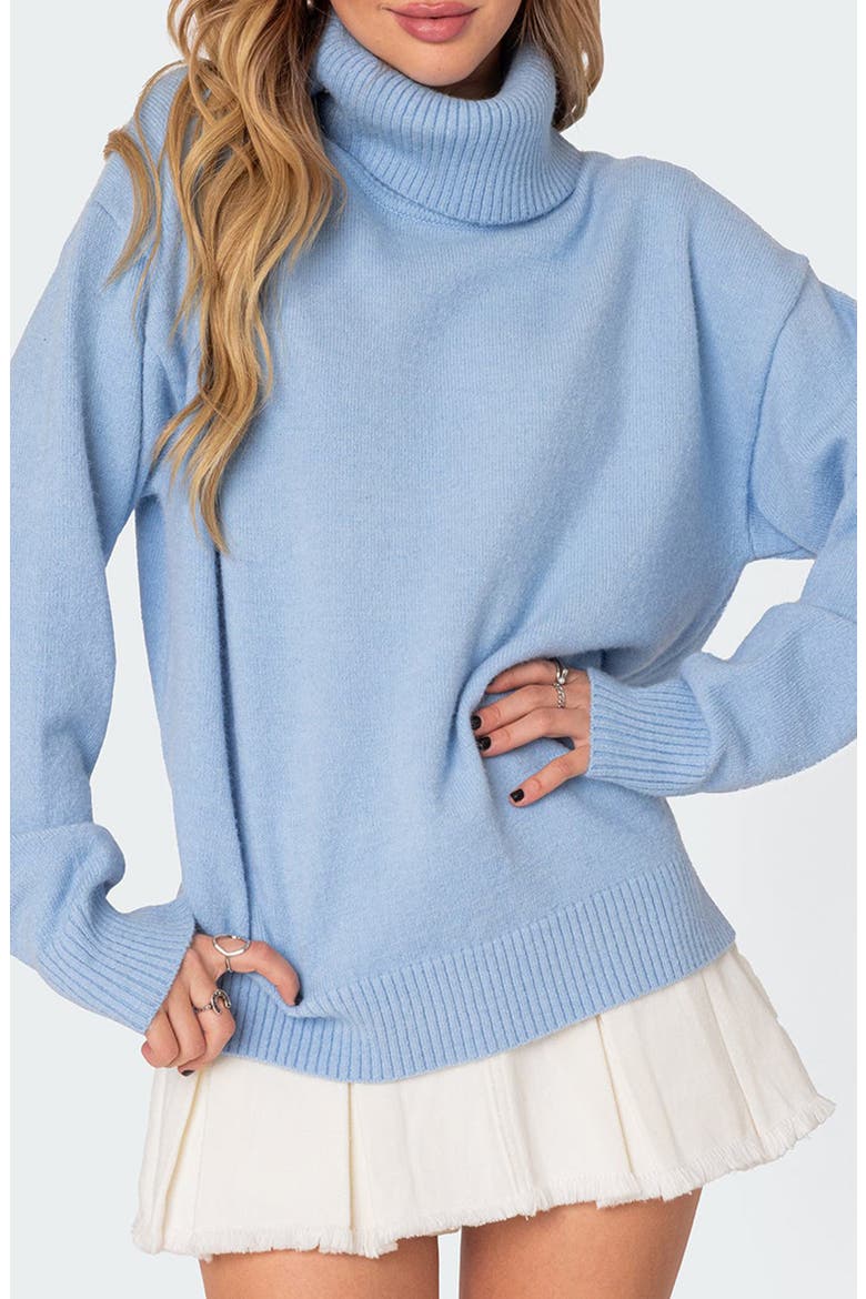 Isabelle Oversize Turtleneck Sweater, Alternate, color, LIGHT-BLUE