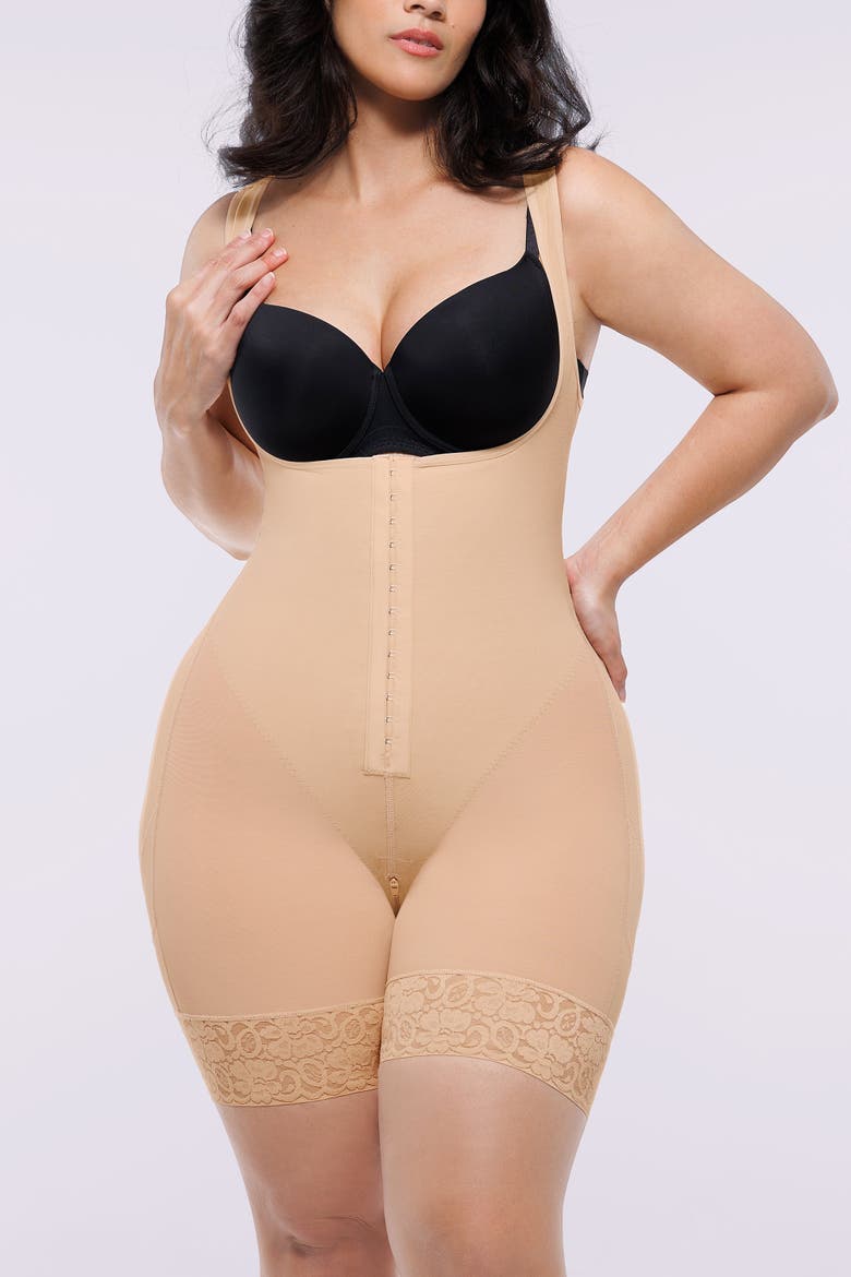AirSlim® Extreme Compression Open Bust Bodysuit, Alternate, color, Beige