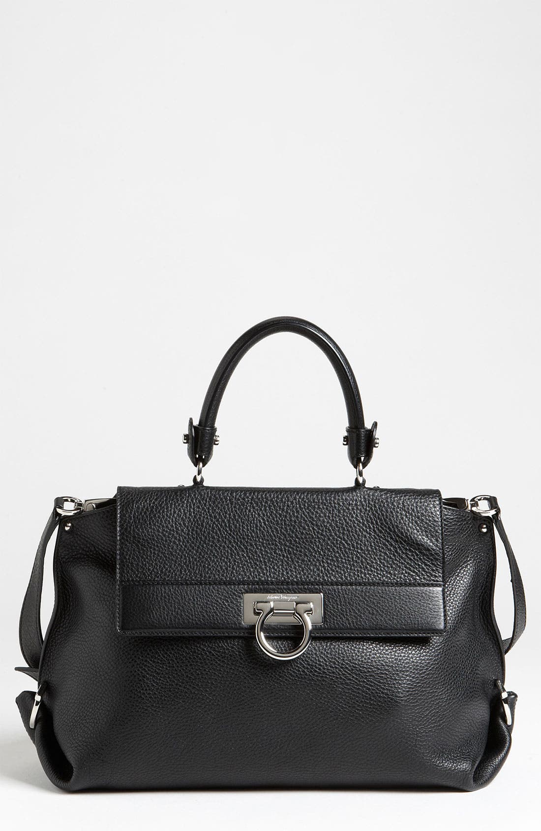 Salvatore Ferragamo 'Mediterraneo Sofia' Satchel, Main, color, NERO