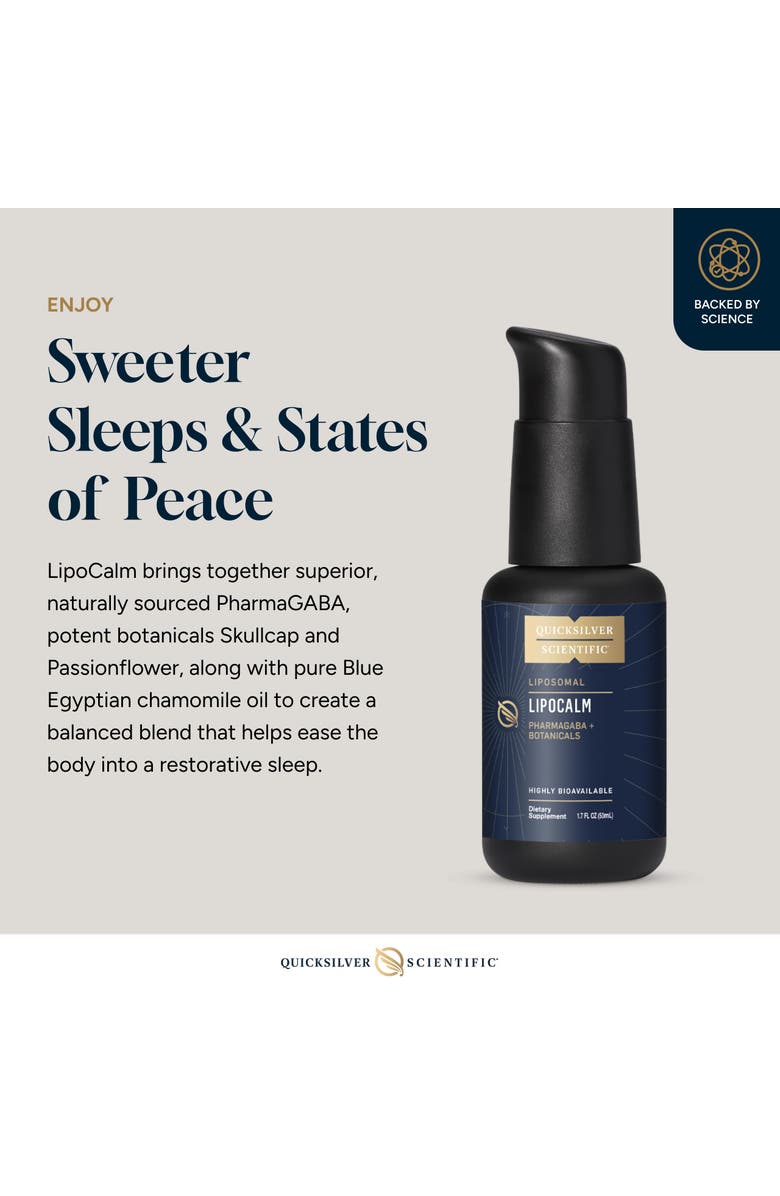 Quicksilver Scientific LipoCalm Liposomal PharmaGABA Chamomile Passionflower and Skullcap Supplement, Alternate, color, NO COLOR