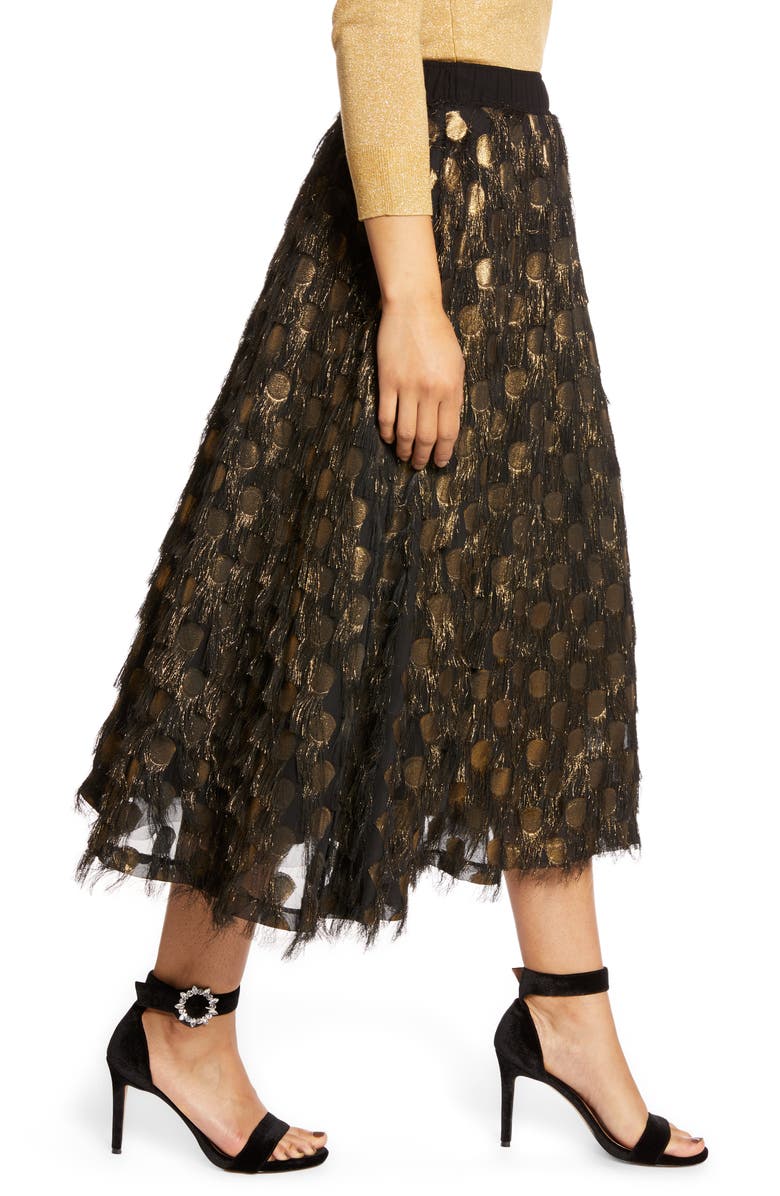 Halogen<sup>®</sup> x Atlantic-Pacific Fringe Fil Coupé Circle Skirt, Alternate, color, 
