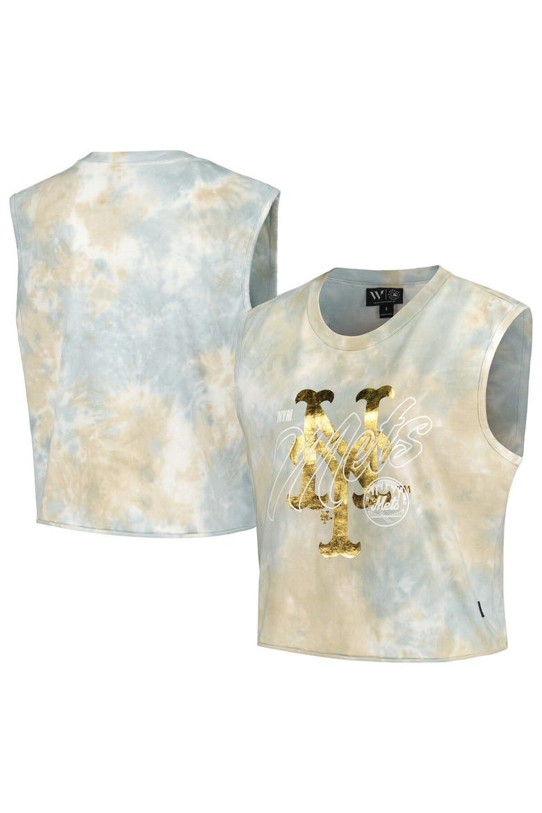 Women's The Wild Collective White New York Mets Washed Muscle Tank Top, Main, color, White