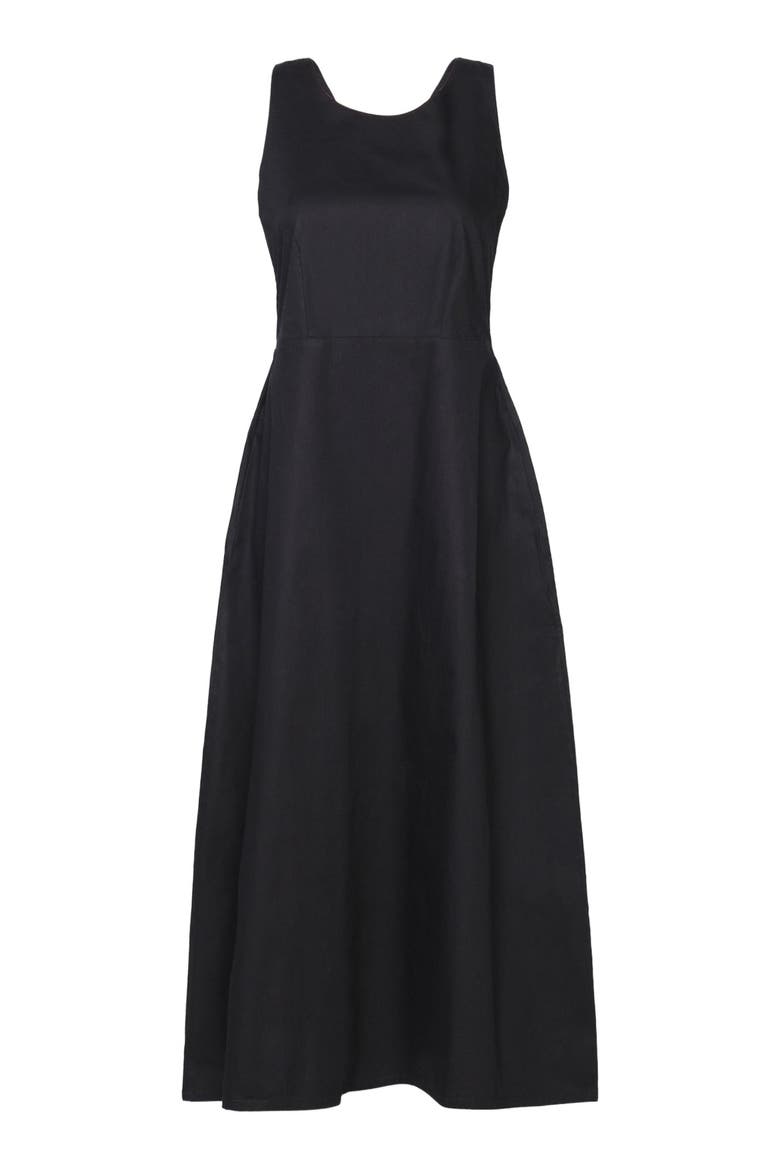 Cross-back Midi Dress, Alternate, color, Black