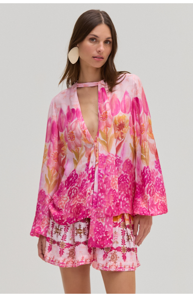 PatBO Sintra Flower Shirt, Alternate, color, 