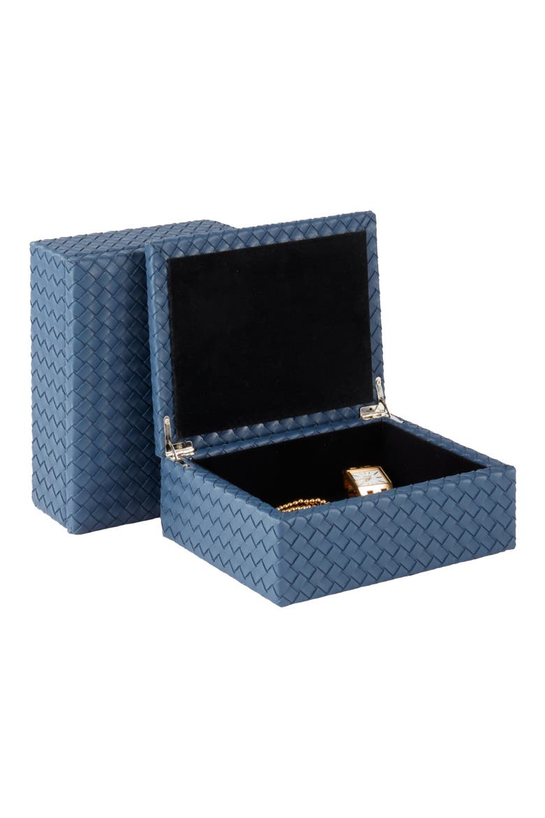 Anastasia Woven Leather Trinket Box, Alternate, color, NAVY BLUE