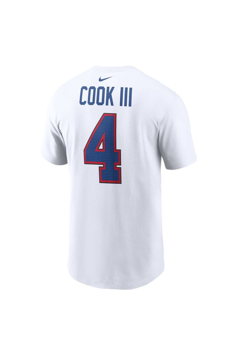 Men's Nike James Cook III White Buffalo Bills  Player Name & Number T-Shirt, Alternate, color, White