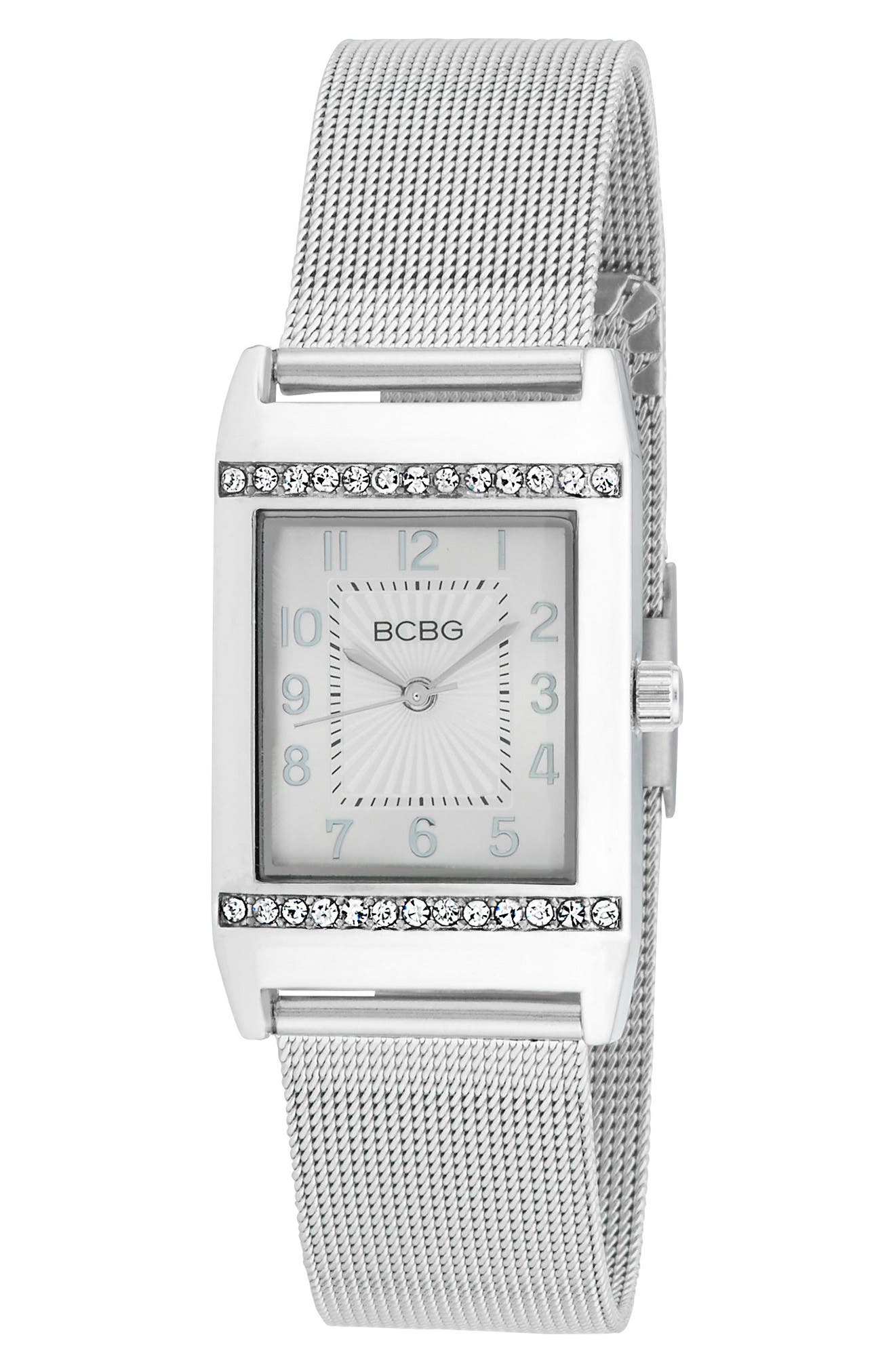 BCBG Retro Quartz Mesh Strap Bracelet Watch, 23mm