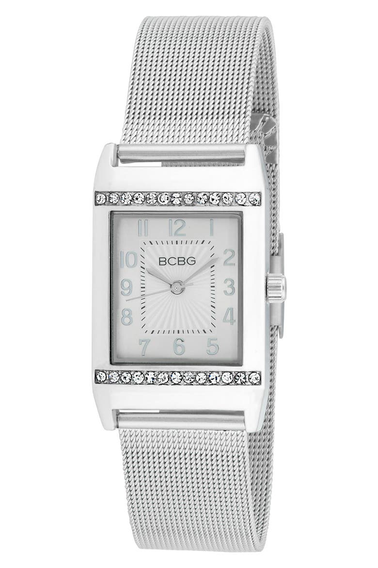 Retro Quartz Mesh Strap Bracelet Watch, 23mm, Main, color, SILVER