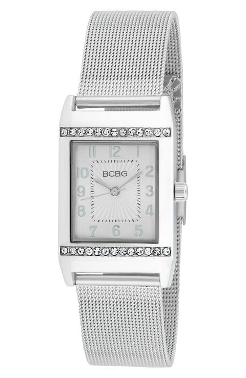 Retro Quartz Mesh Strap Bracelet Watch, 23mm