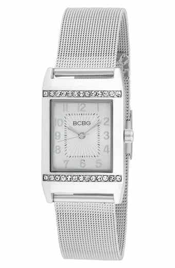 BCBG Retro Quartz Mesh Strap Bracelet Watch, 23mm