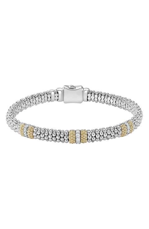 Lux Caviar Diamond Station Bracelet