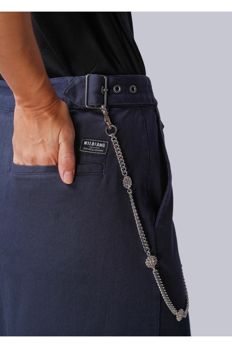 Essential Denim Utility Wrap Skirt, Alternate, color, NAVY