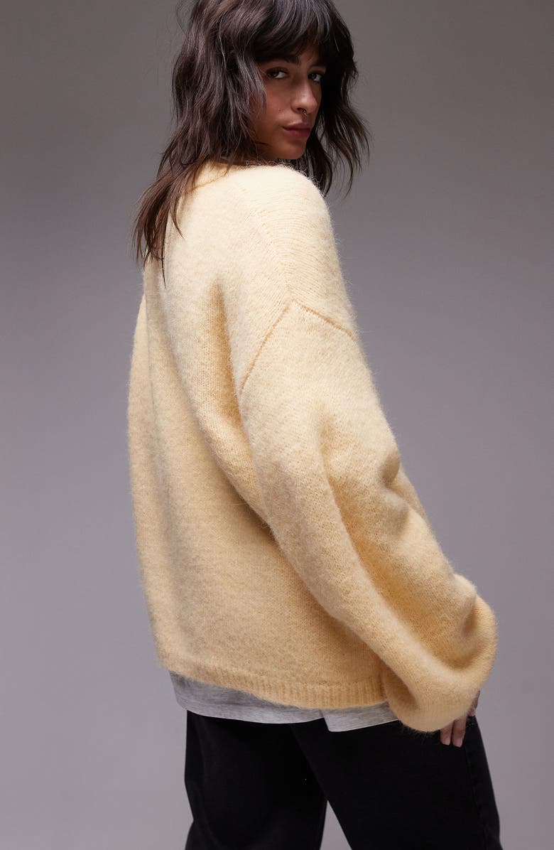 Topshop Oversize Boxy Fluffy Sweater, Alternate, color,