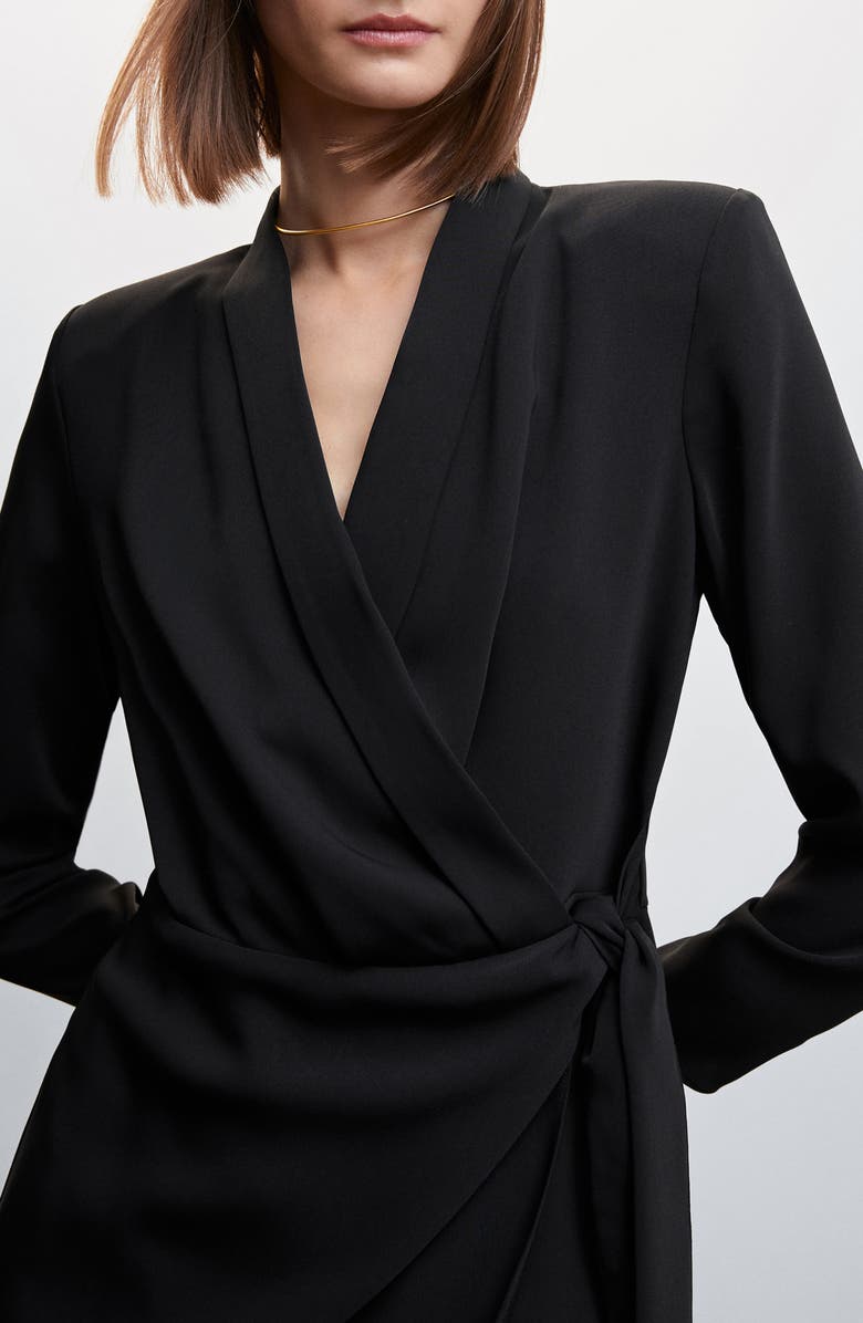 MANGO Long Sleeve Wrap Dress, Alternate, color,