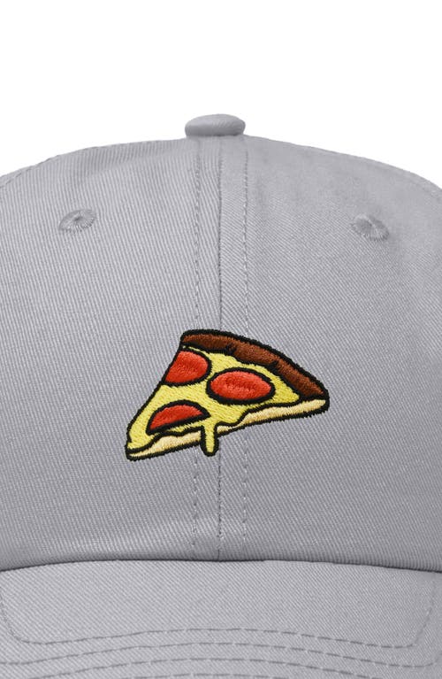 Dalix Pizza Slice Embroidered Dad Hat In Gray