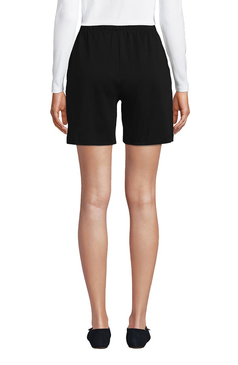 Lands' End Sport Knit High Rise Shorts, Alternate, color, Black