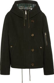 Burberry Wool Felt Hooded Jacket