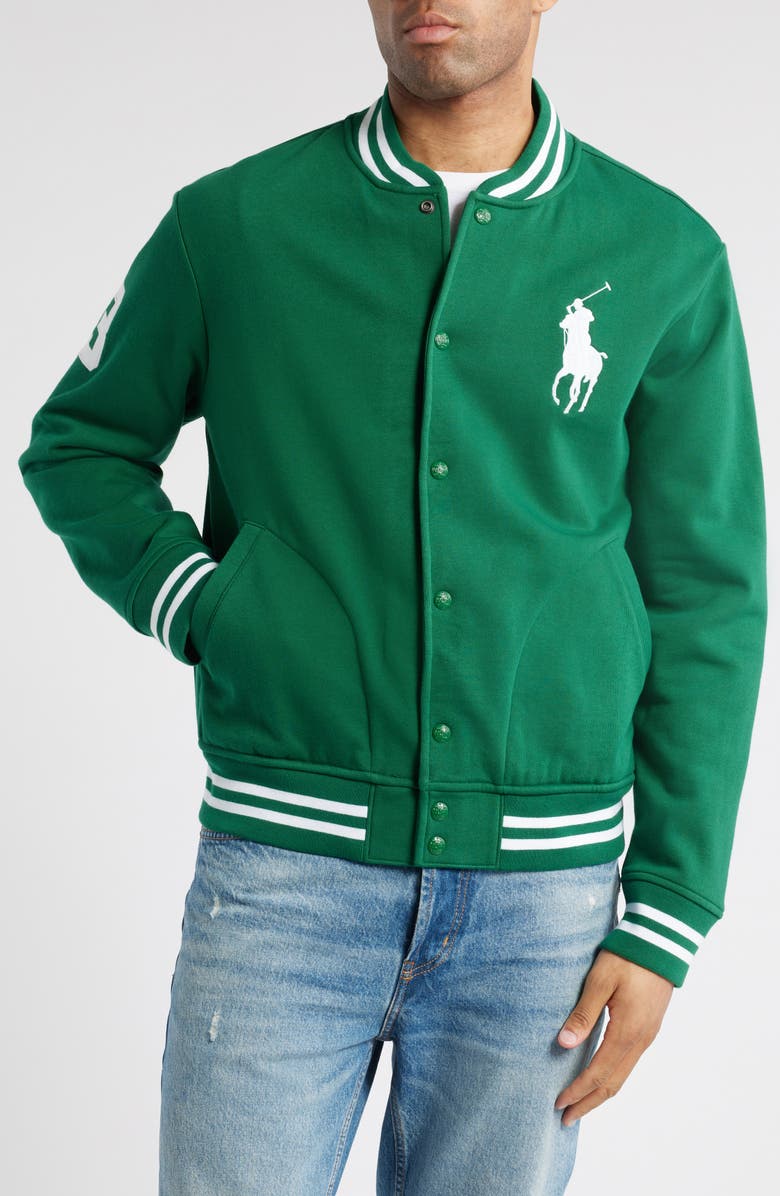 Polo Ralph Lauren Big Pony Fleece Baseball Jacket, Alternate, color, 