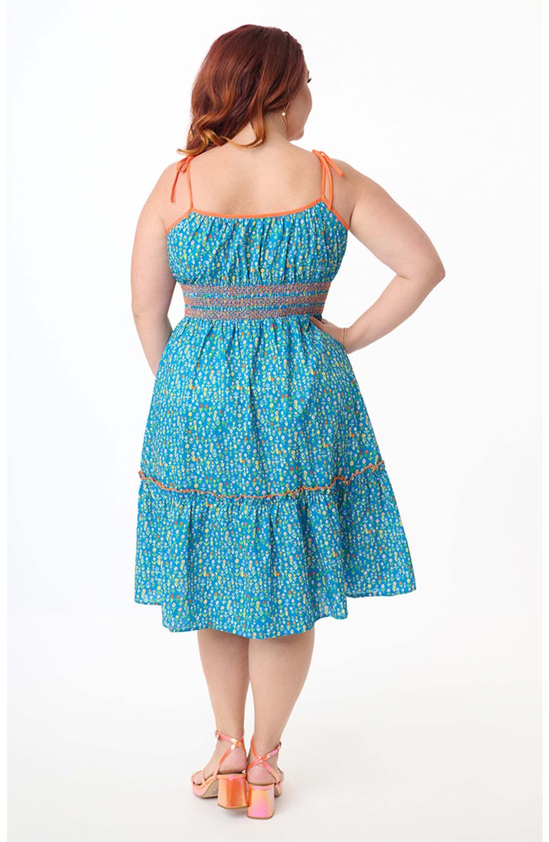 Smak Parlour Plus Size Tiered Flare Dress, Alternate, color, Blue Floral