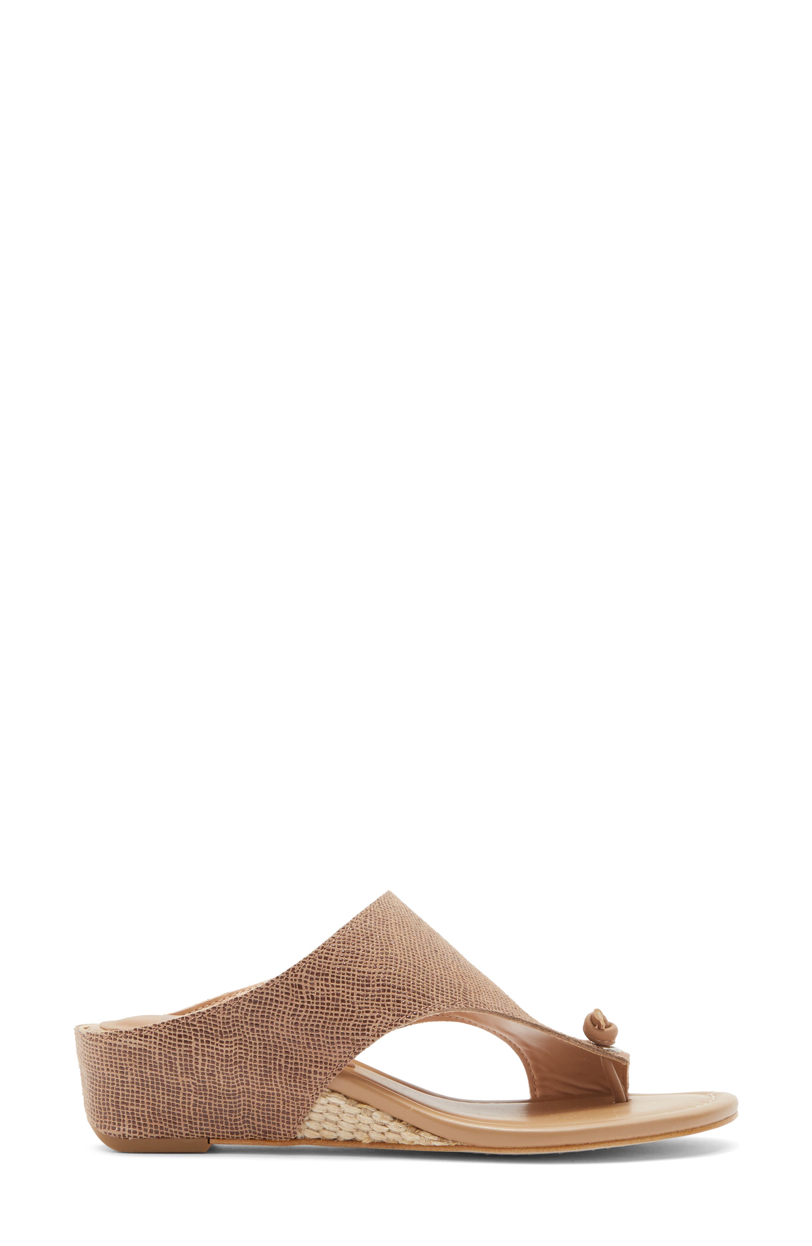 Toe Loop Wedge Sandal, Alternate, color, TOBACCO