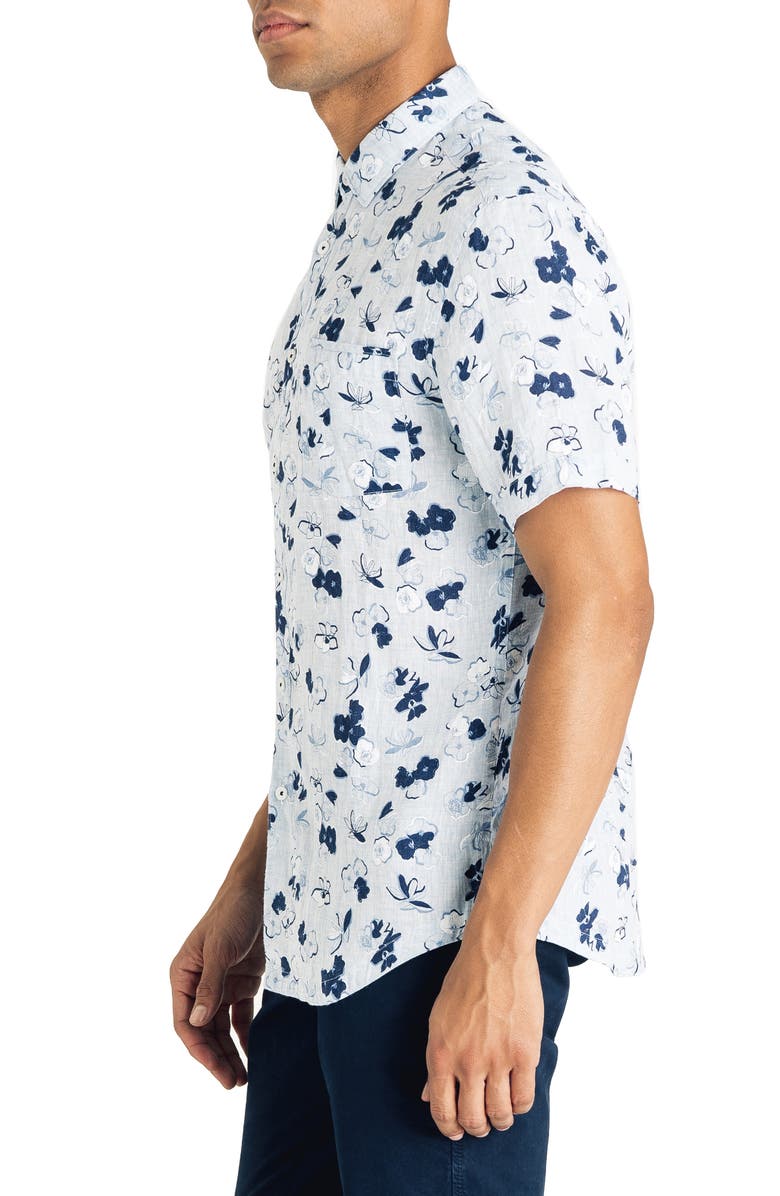 Good Man Brand Slim Fit Hibiscus Floral Print Shirt, Alternate, color, 