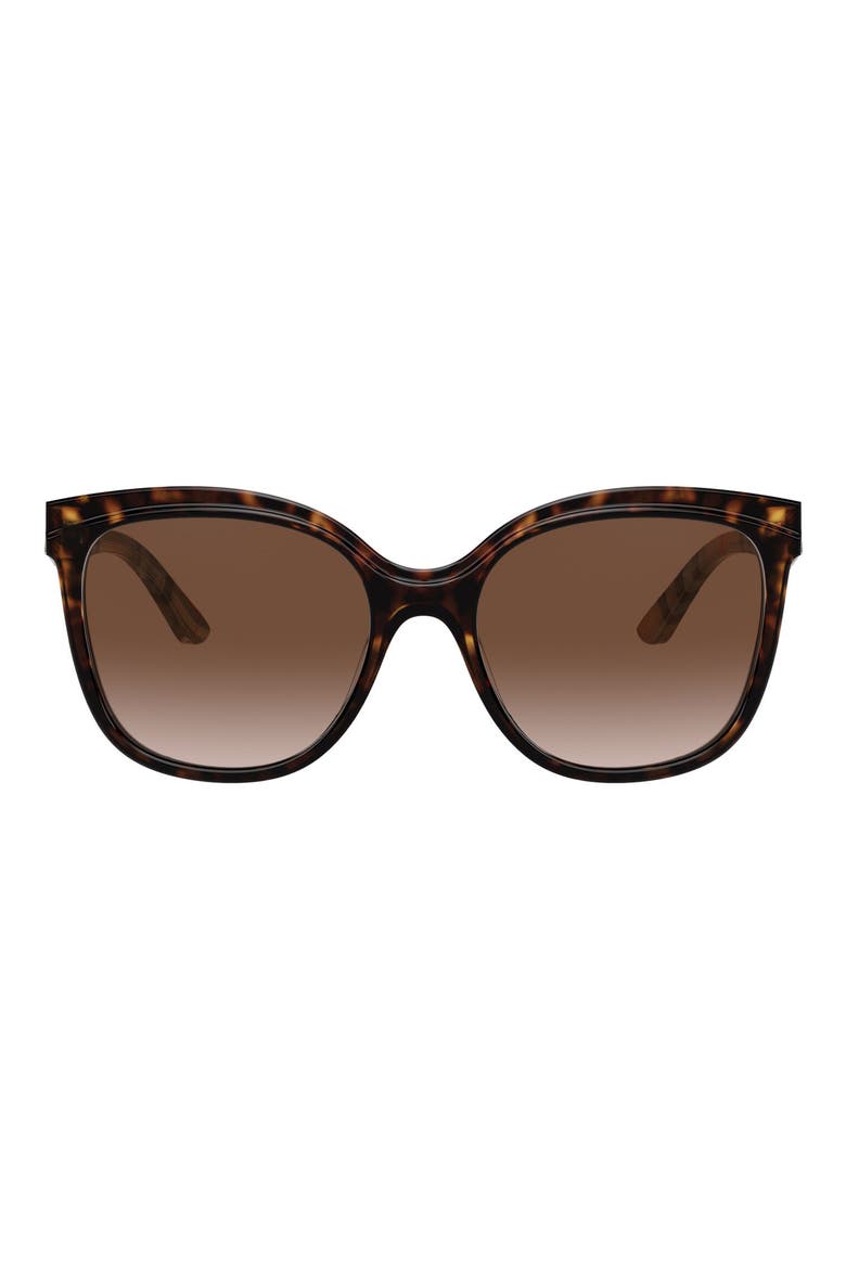 Marblecheck 55mm Square Sunglasses, Main, color, DARK HAVANA / BROWN GRADIENT