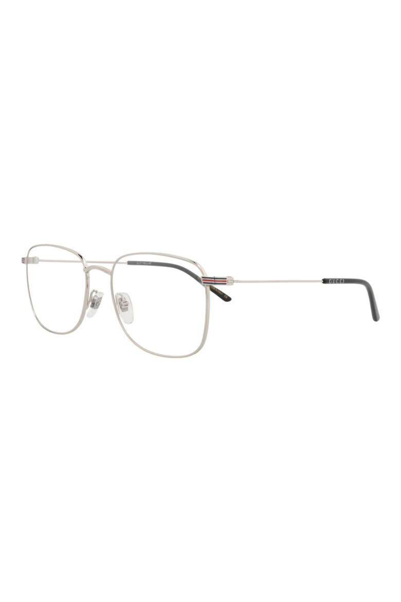 54mm Square Optical Glasses, Alternate, color, SILVER SILVER TRANSPARENT