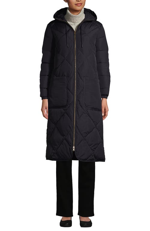 Lands' End Featherfree Insulated Diamond Quilted Maxi Coat In Animal Print