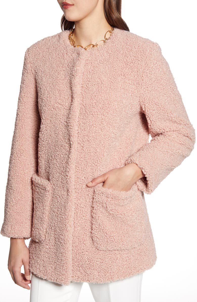 Halogen<sup>®</sup> Jewel Neck Teddy Coat, Alternate, color,
