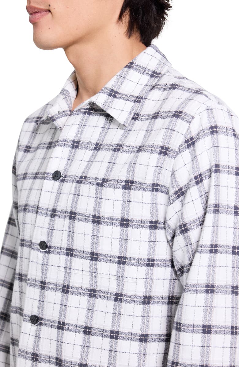 Theory Lightweight Ridge Check Button-Up Shirt, Alternate, color, Black Multi