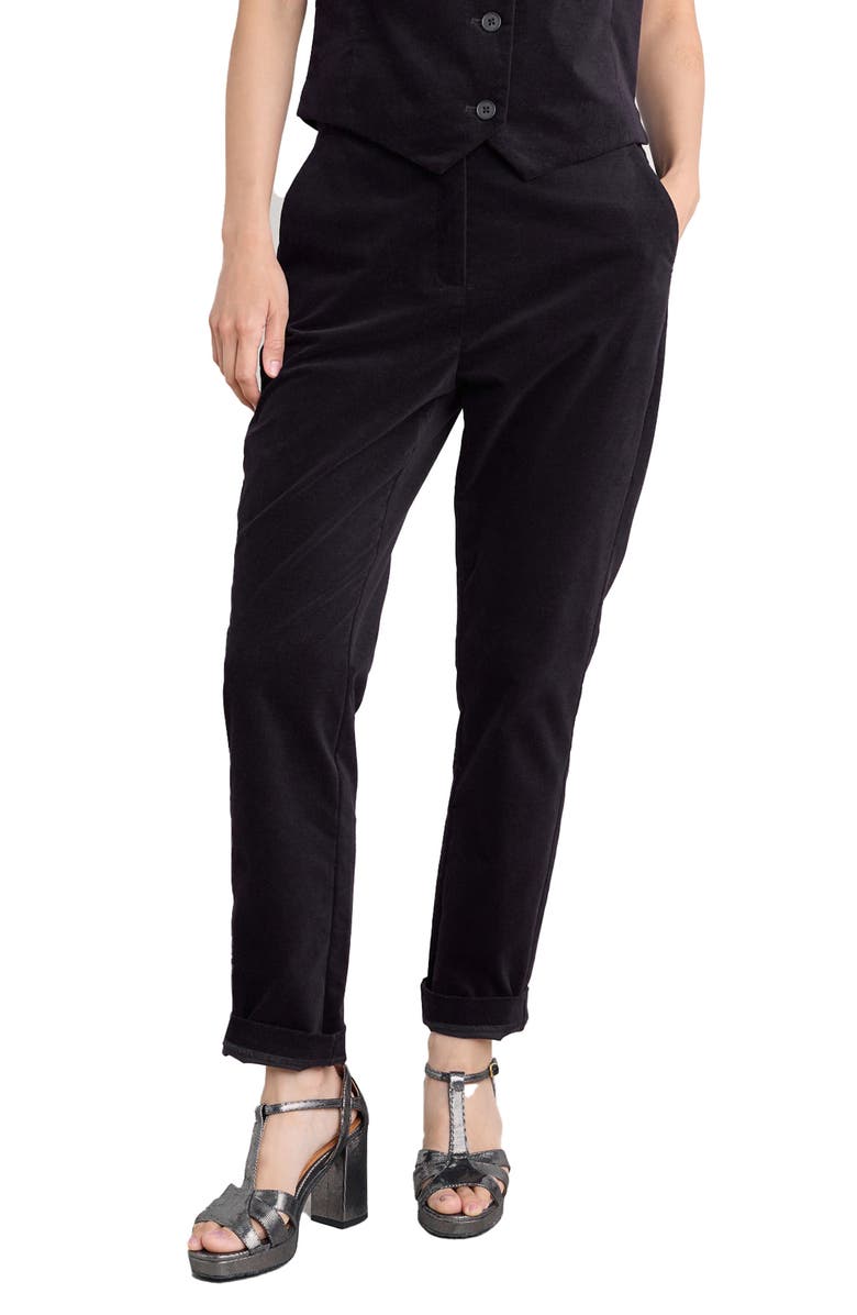 Seasalt Cornwall Star Rock Tapered Stretch Organic Moleskin Pants, Main, color, Onyx