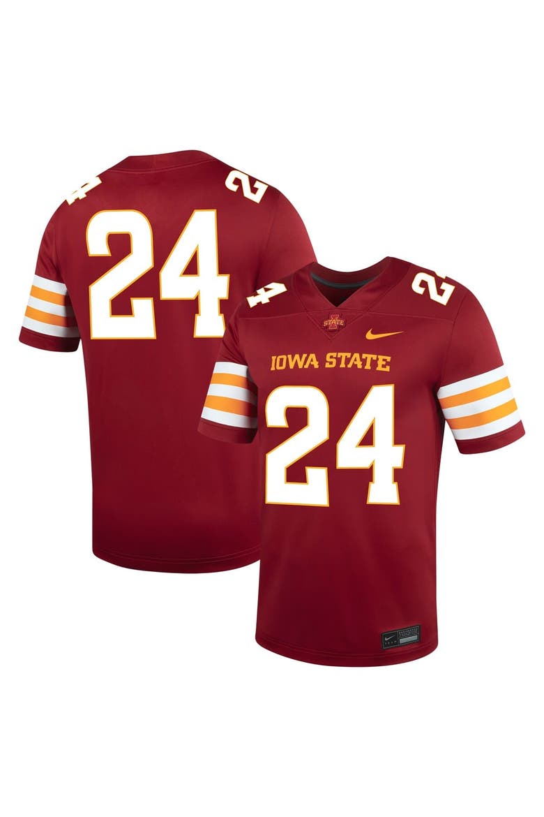 Men's Nike #24 Cardinal Iowa State Cyclones Untouchable Football Jersey, Main, color, Cardinal