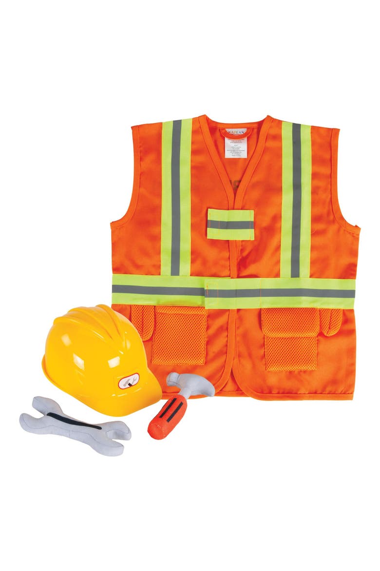 Construction Worker Garment Career Dress Up, Main, color, Orange