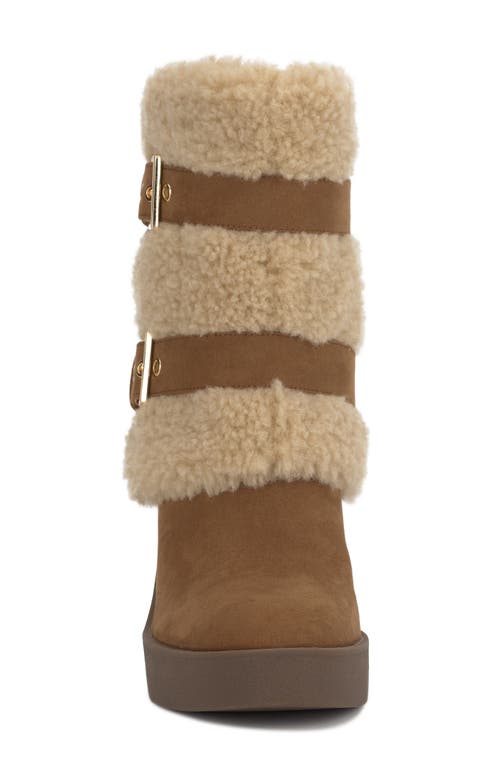 Jessica Simpson Meztyn Faux Shearling Wedge Boot In Multi