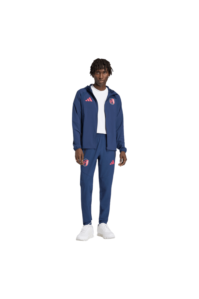 Men's adidas  Navy St. Louis CITY SC Tiro Travel Full-Zip Hooded Windbreaker, Alternate, color, Navy
