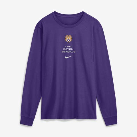 Men's Nike Purple LSU Tigers 2026 Sideline Dri-FIT Long Sleeve T-Shirt