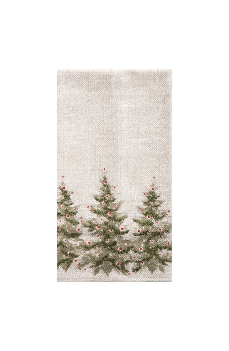 C&F Home Winter Pine Trees Christmas Holiday 100% Cotton Flour Sack Dishtowel, Main, color, White