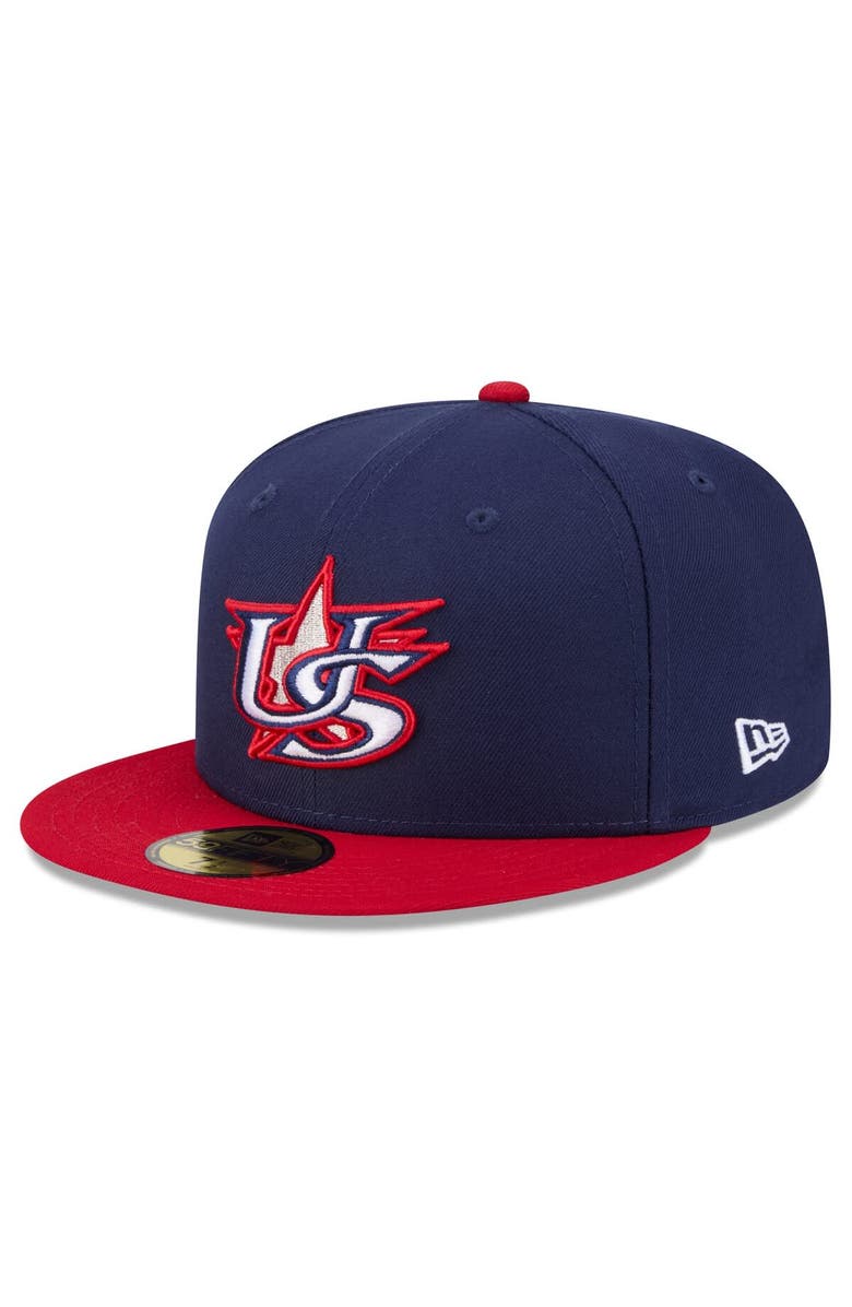 New Era Men's New Era  Navy/Red USA Baseball 2026 World Baseball Classic 59FIFTY Fitted Hat, Alternate, color, Navy