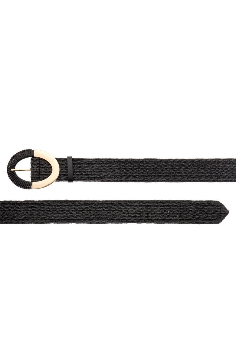 Raffia Waist Belt, Alternate, color, Black