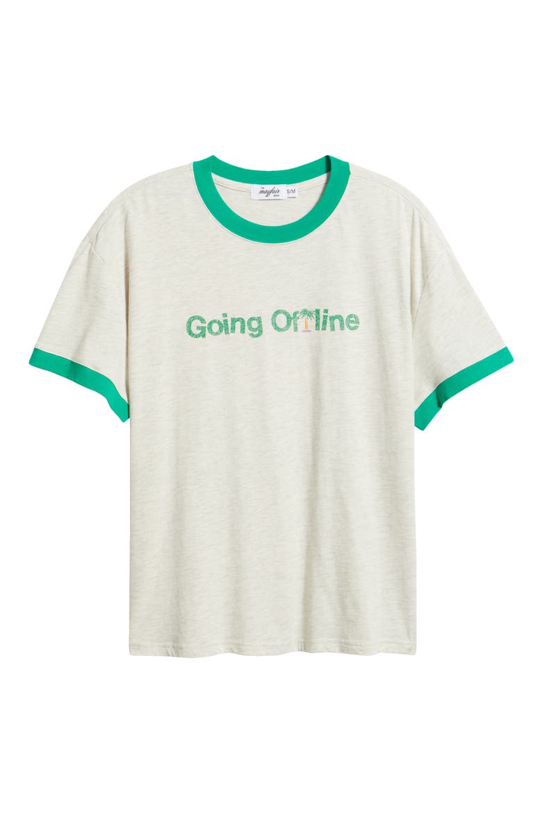 Going Offline Oversize Graphic Ringer T-Shirt, Alternate, color, GREY