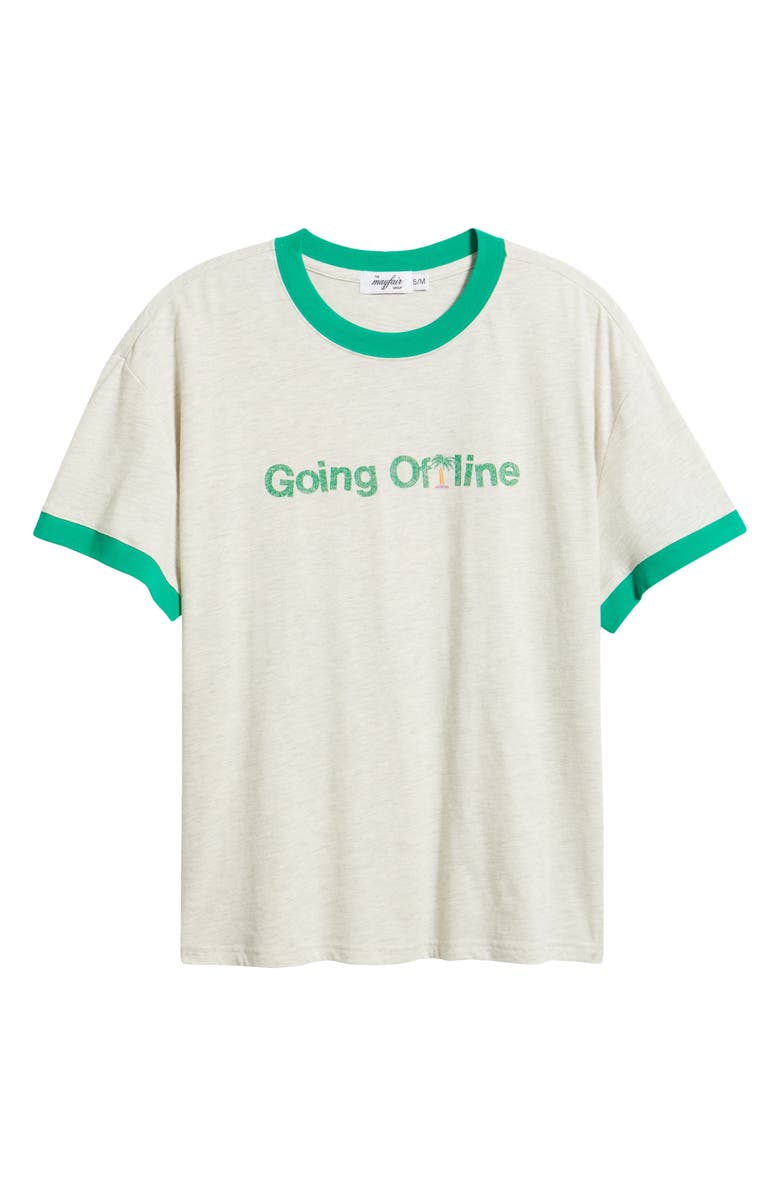 THE MAYFAIR GROUP Going Offline Oversize Graphic Ringer T-Shirt, Alternate, color, Grey