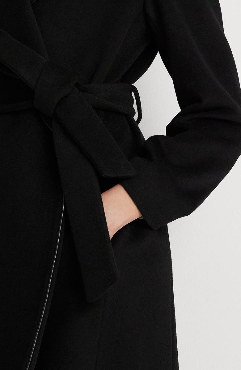 Lauren Ralph Lauren Belted Wool Blend Wrap Coat, Alternate, color, 