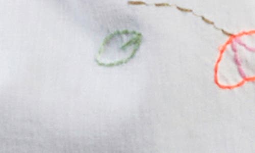 Billy T Happy Meadow Embroidered Denim Graphic Button-up Shirt In White