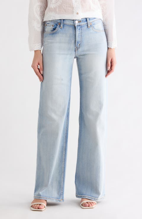 Comfort Stretch Mid Rise Wide Leg Jeans (Blasted)