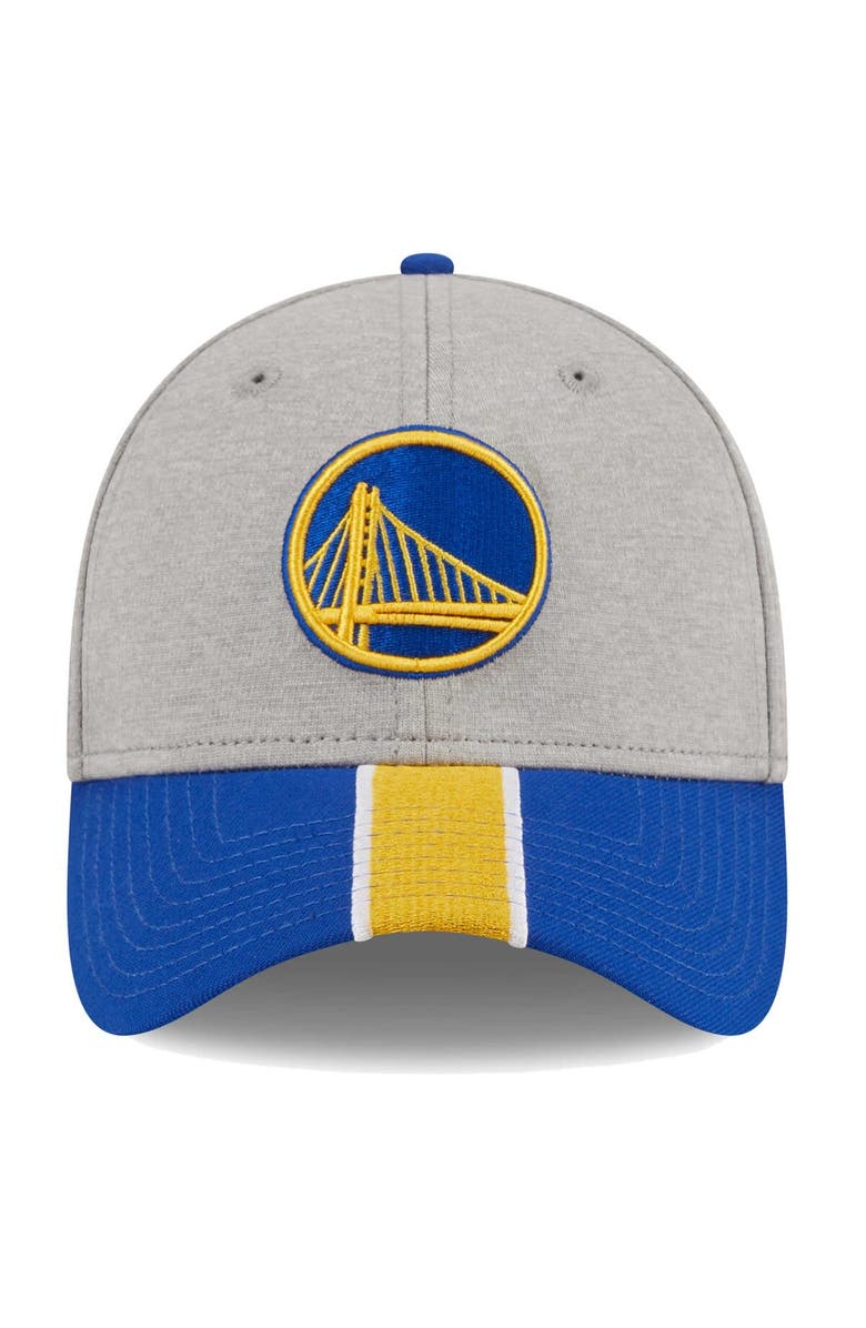 New Era Men's New Era Gray/Royal Golden State Warriors Striped 39THIRTY Flex Hat, Alternate, color, Gray