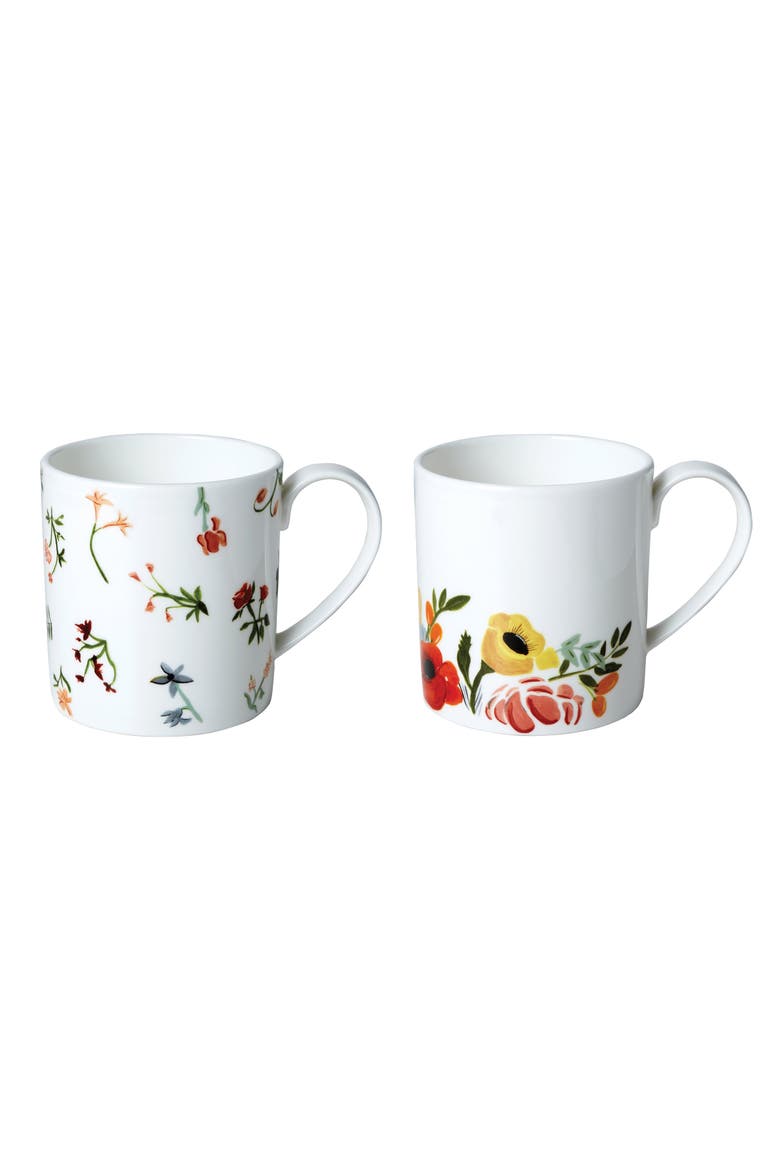Language of Flowers Set of Two Mugs, Main, color, Multi