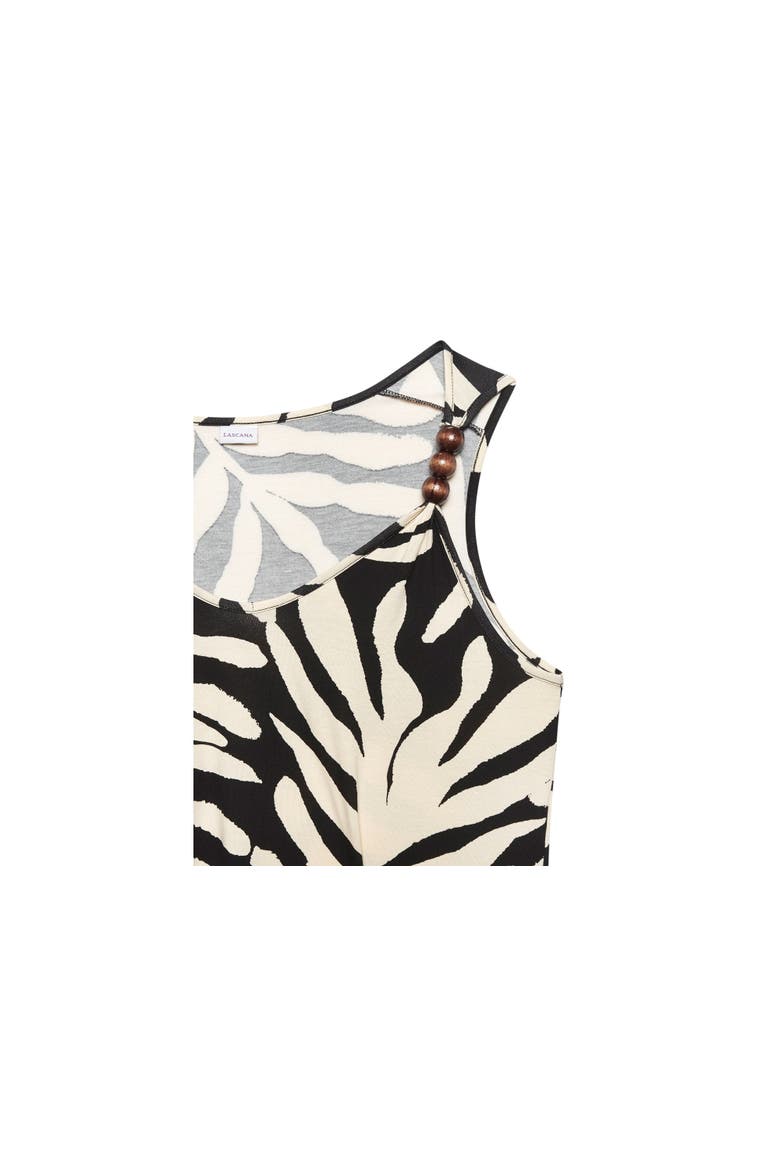 Beaded Strap Top, Alternate, color, Black & Vanilla