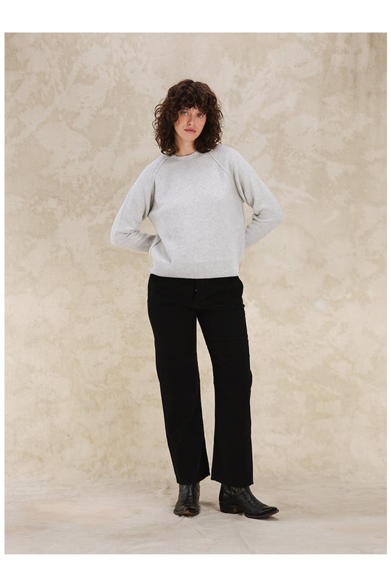 Harvard Wool Raglan Sleeve Crewneck Knit, Alternate, color, MELANGE